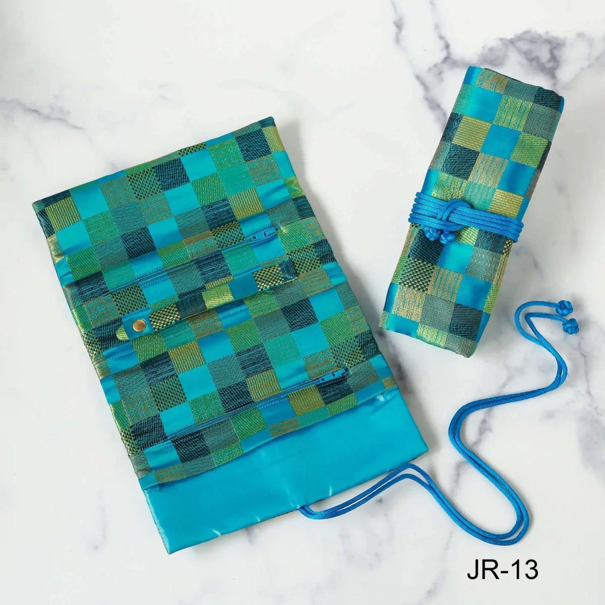 Silk Brocade Travel Jewelry Roll - Multiple Patterns