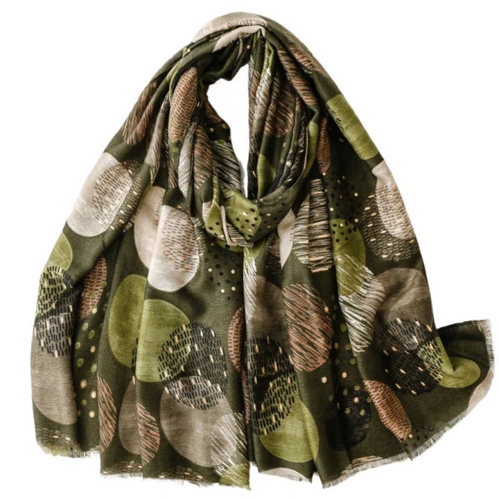 Soft Retro Geometric Print Scarf - Multiple Colors