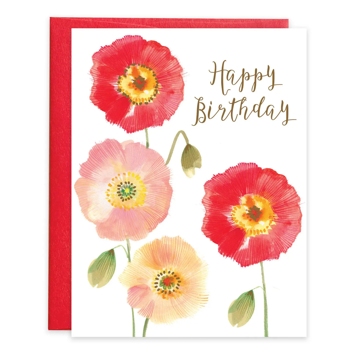 Simple Poppies Birthday Card