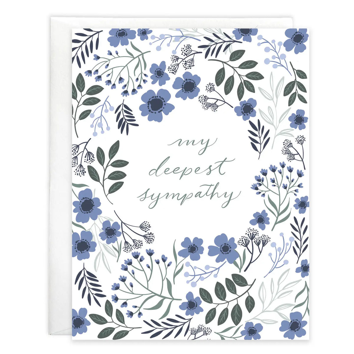 Deepest Blue Flowers Sympathy Greeting Card