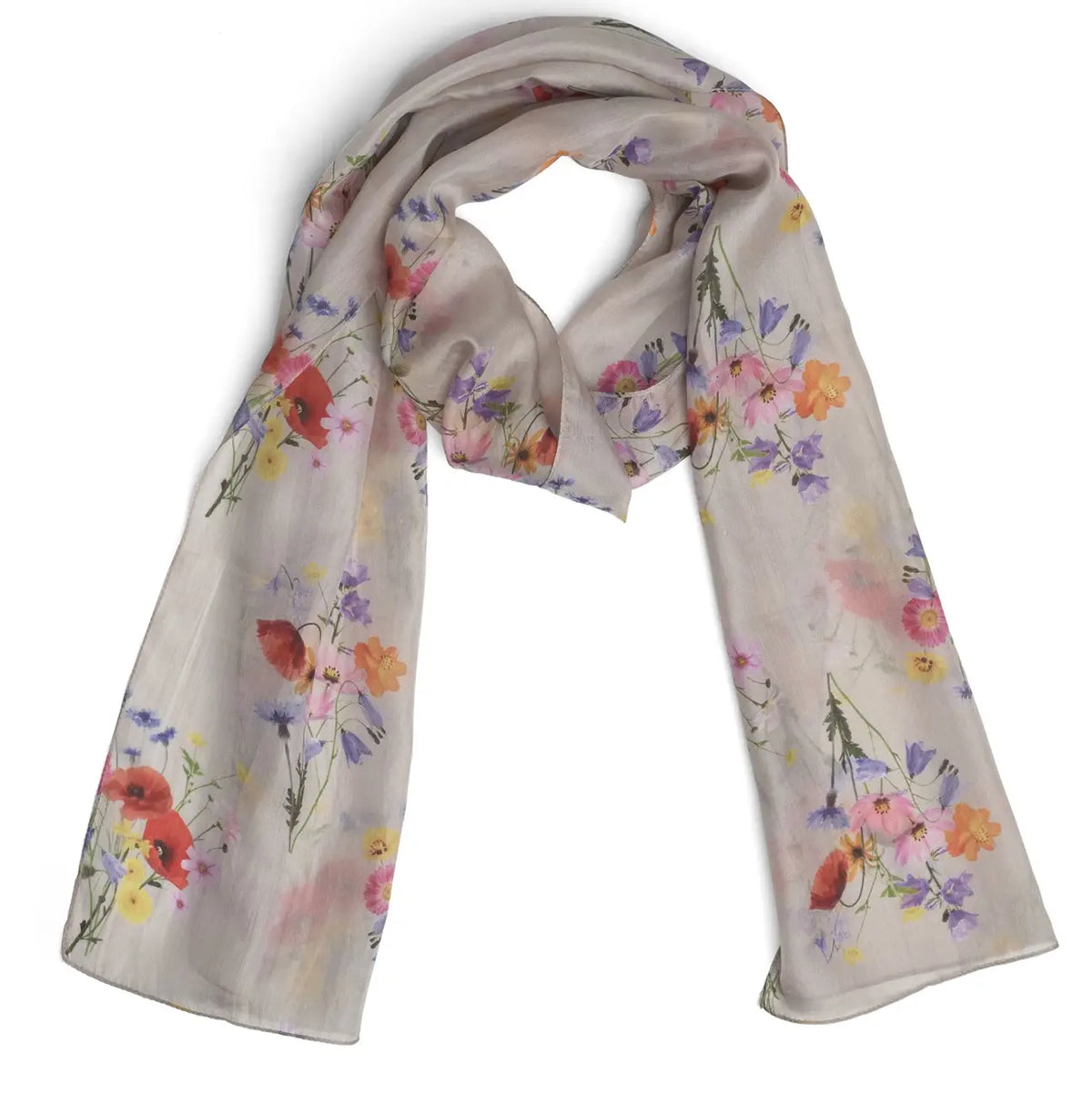 Quintessential Posey Silver Silk Scarf