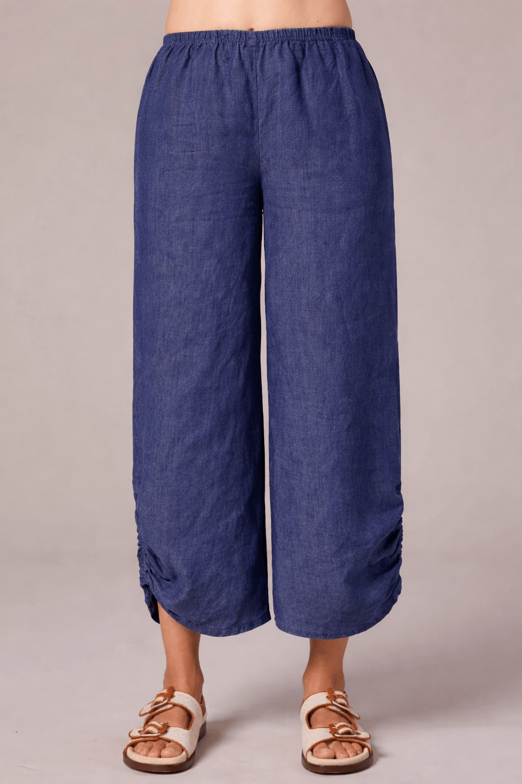 Cut Loose Linen Ruched Pant with Pockets - Multiple Colors