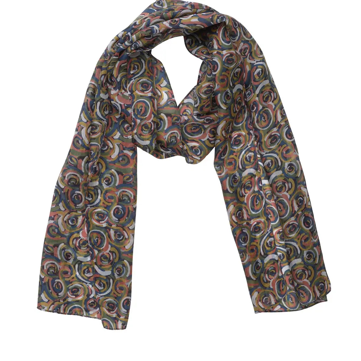 Quintessential Swirls Multi Silk Scarf