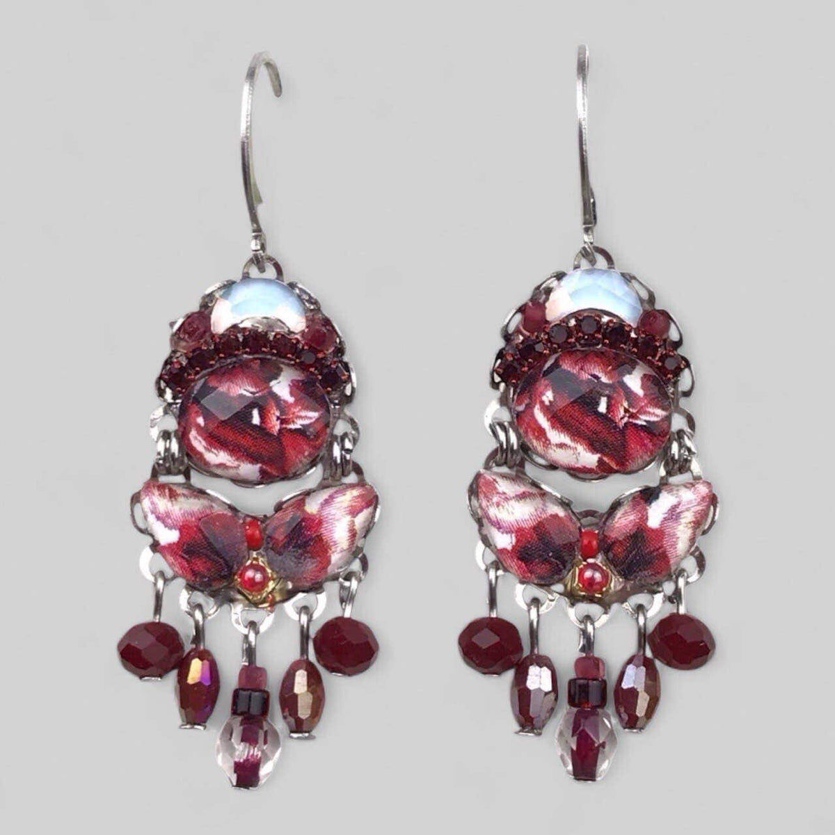 Melizi Jewelry Ruby Crystal Earrings