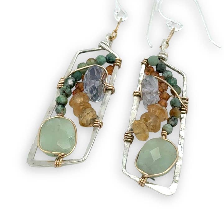 Art By Any Means Gemstone Parallelogram Earrings
