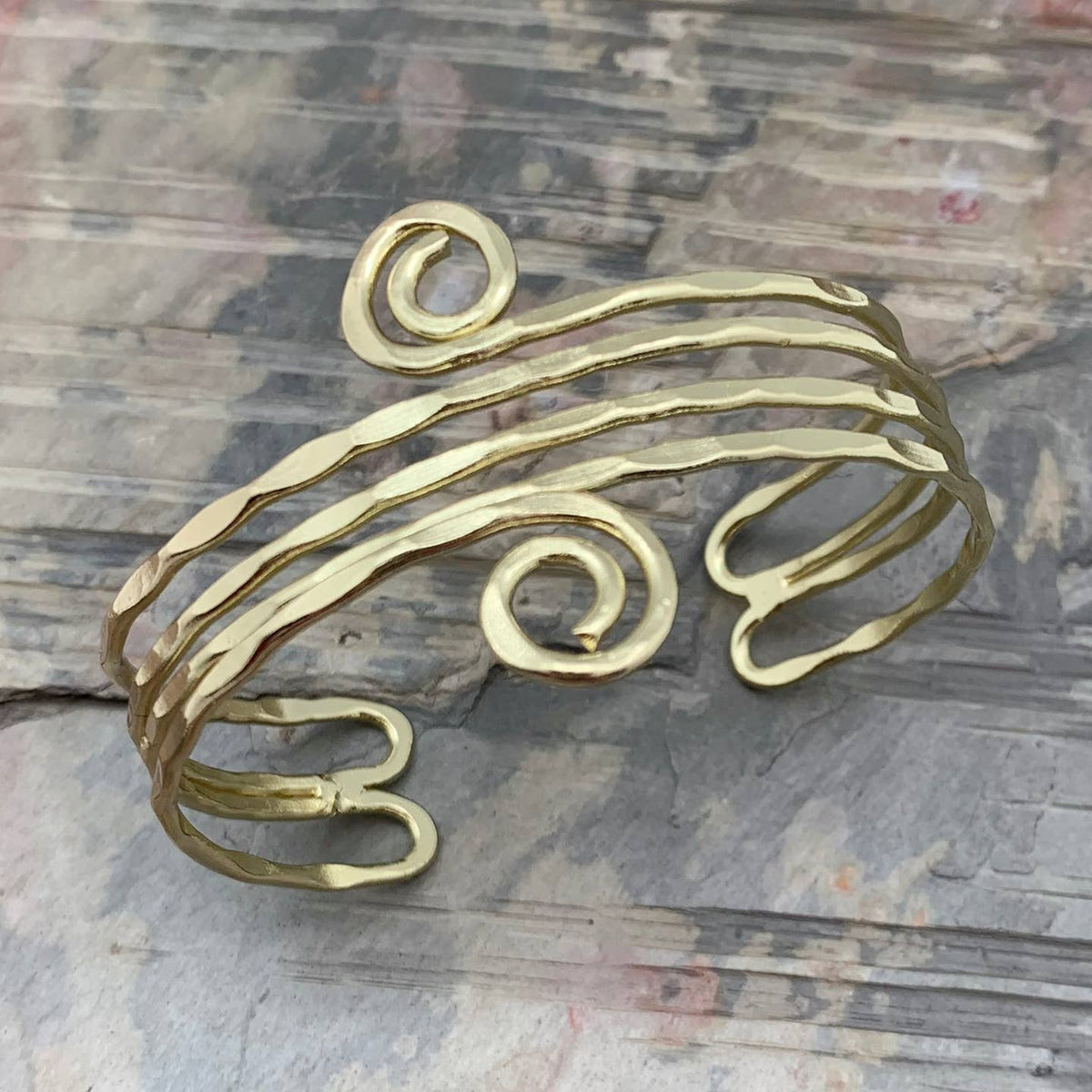 Anju Jewelry Gold Small Spirals Adjustable Cuff Bracelet