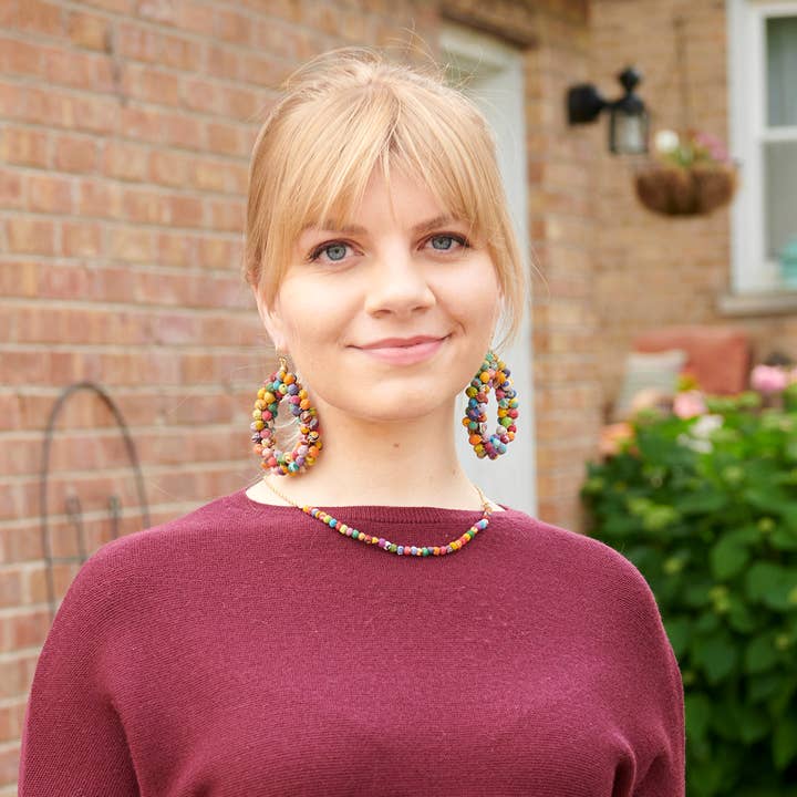 World Finds Kantha Sculptural Teardrop Earrings