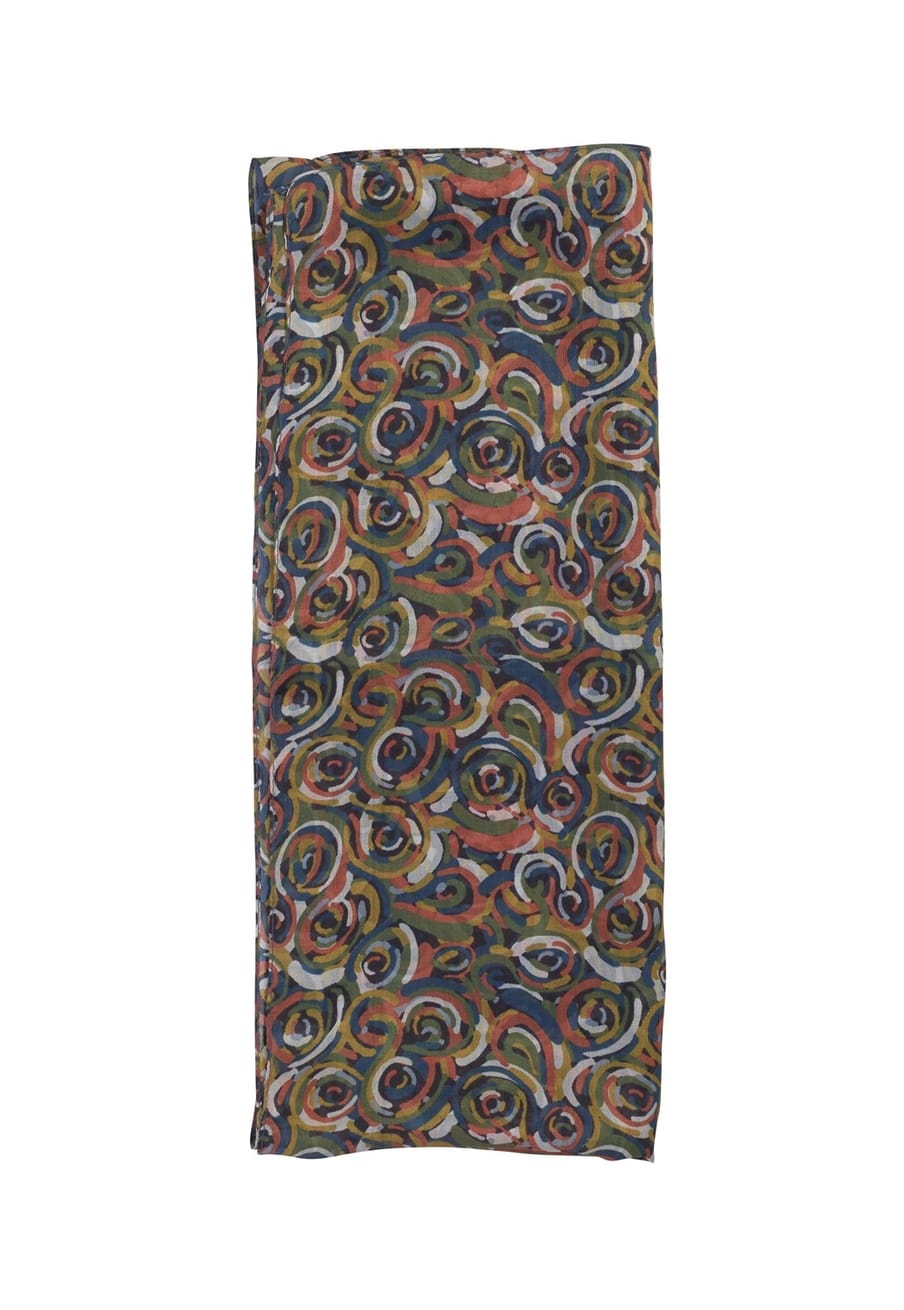 Quintessential Swirls Multi Silk Scarf