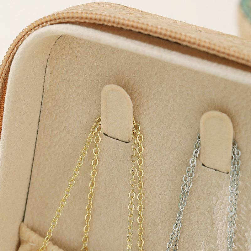 Soft Wood Zipper Jewelry Case