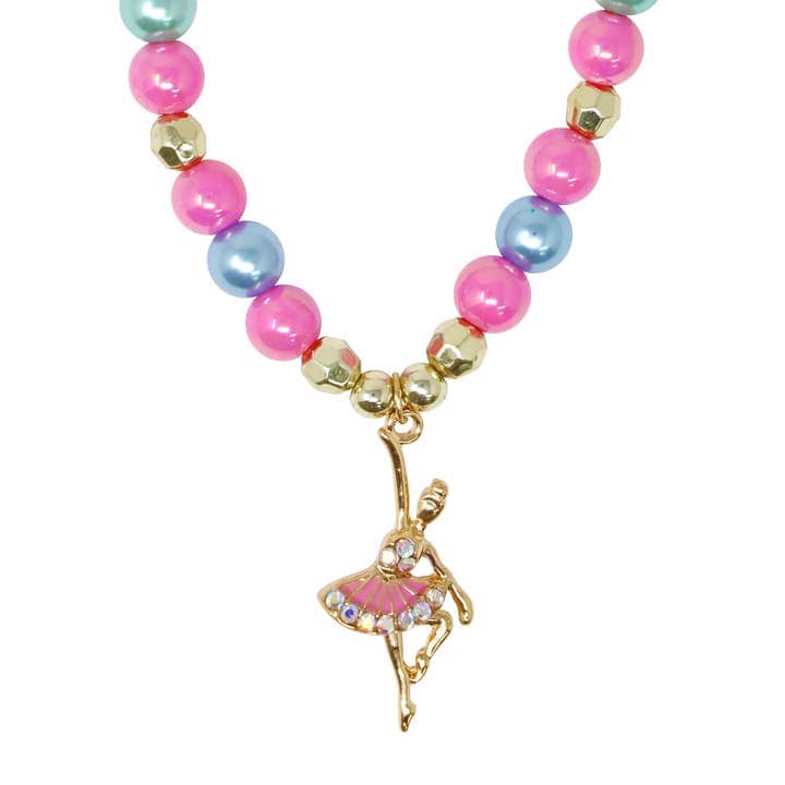 Pink Poppy Ballet Dance Necklace