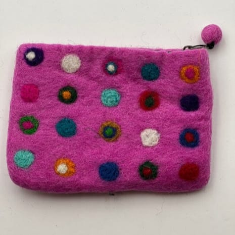 Felted Dot Coin Purse - Multiple Colors