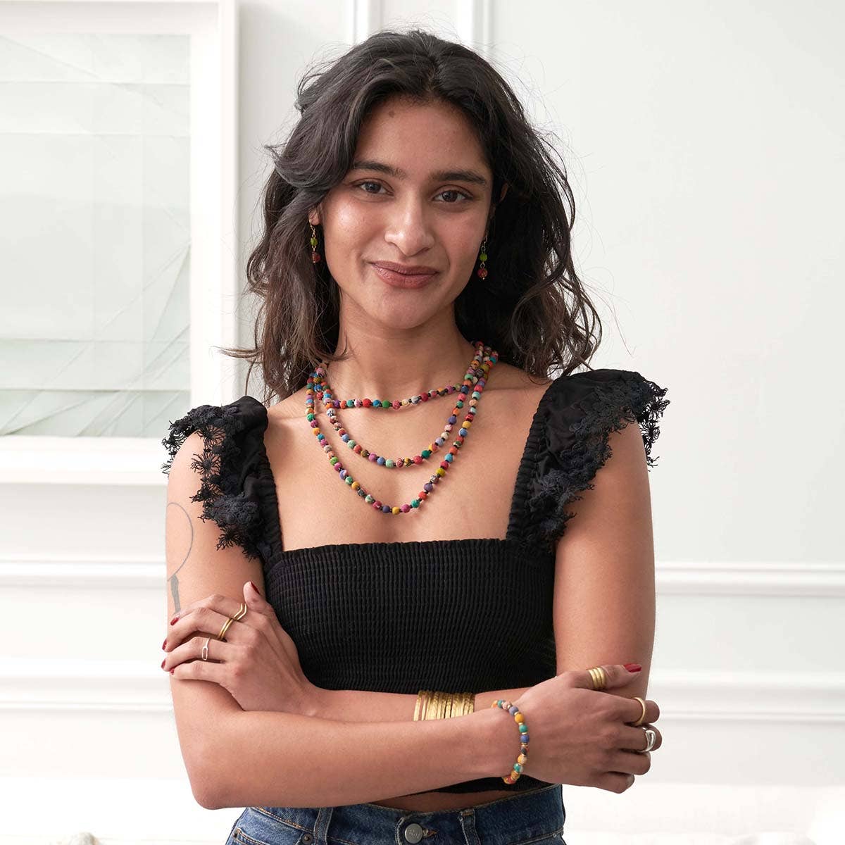 World Finds Kantha Bead Long Necklace