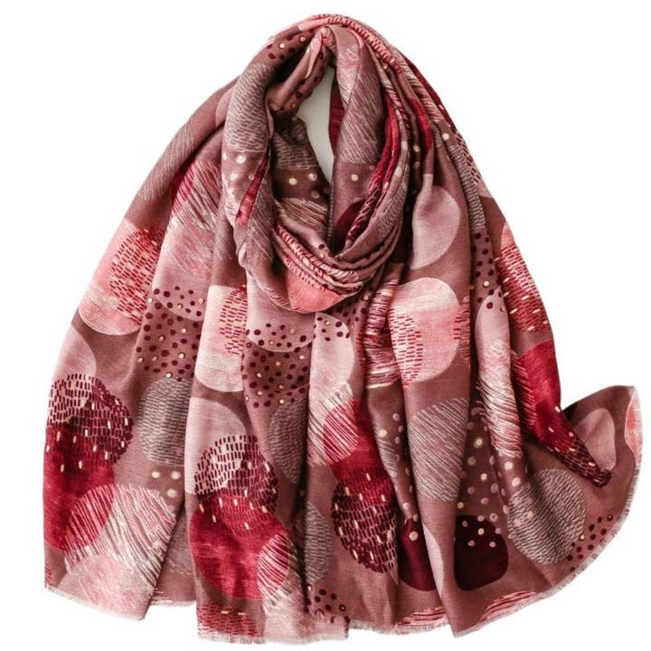 Soft Retro Geometric Print Scarf - Multiple Colors