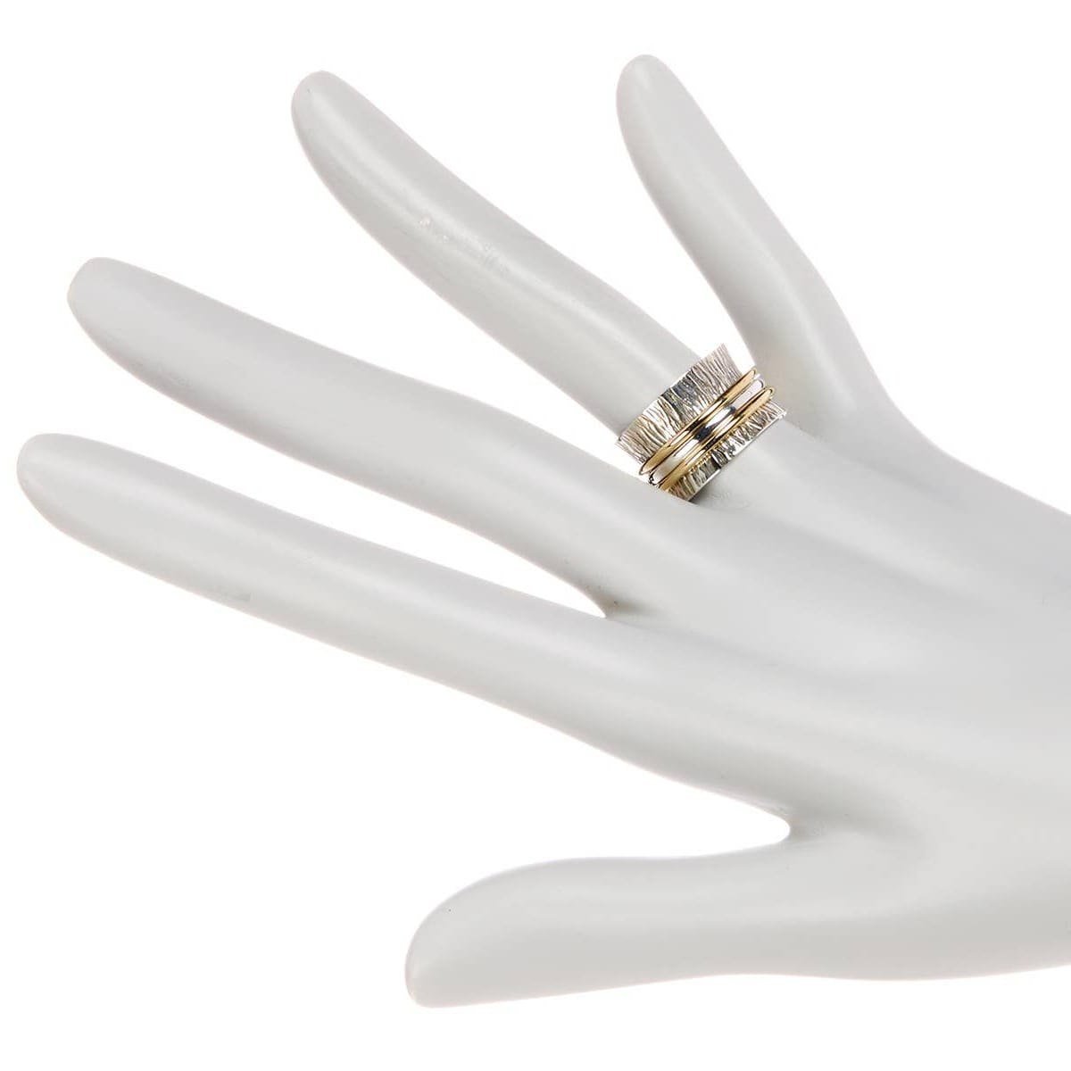 Zoey Simmons Textured Bali Style Spinner Ring