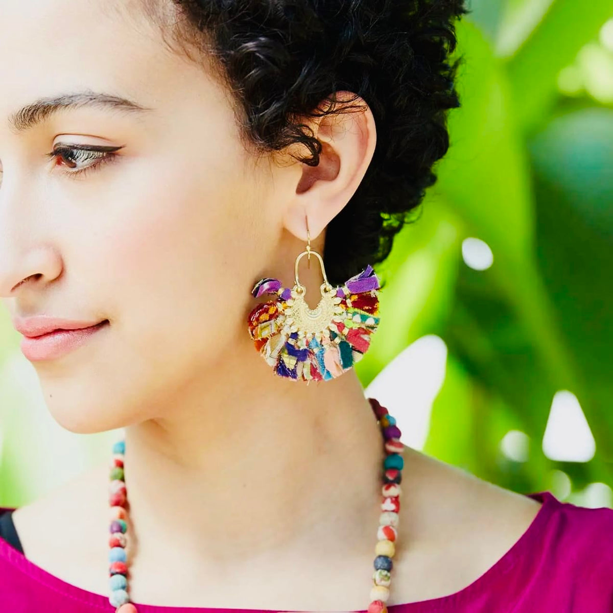 World Finds Kantha Ornamental Chandeliers