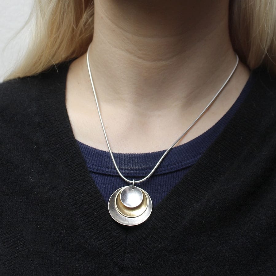 Marjorie Baer Tiered and Layered Dished Discs Necklace - N0556D