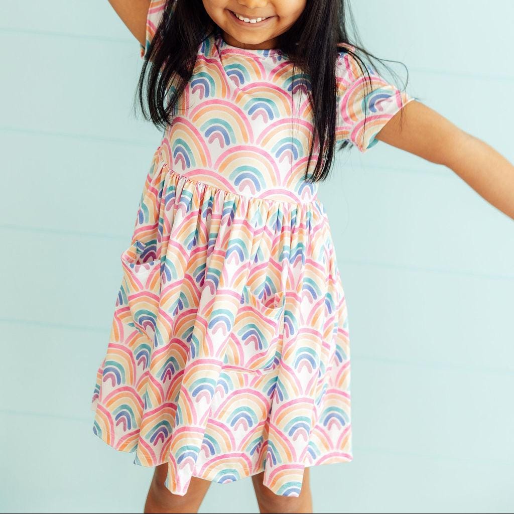 Mila & Rose Short Sleeve Pocket Twirl Dress - Multiple Colors