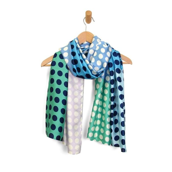Joy Susan Color Block Polka Dot Scarf - Multiple Colors
