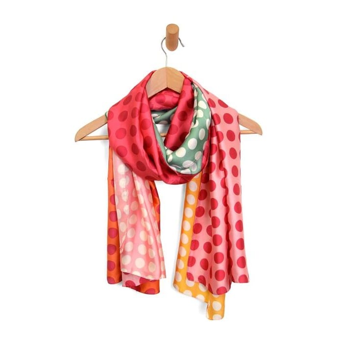 Joy Susan Color Block Polka Dot Scarf - Multiple Colors