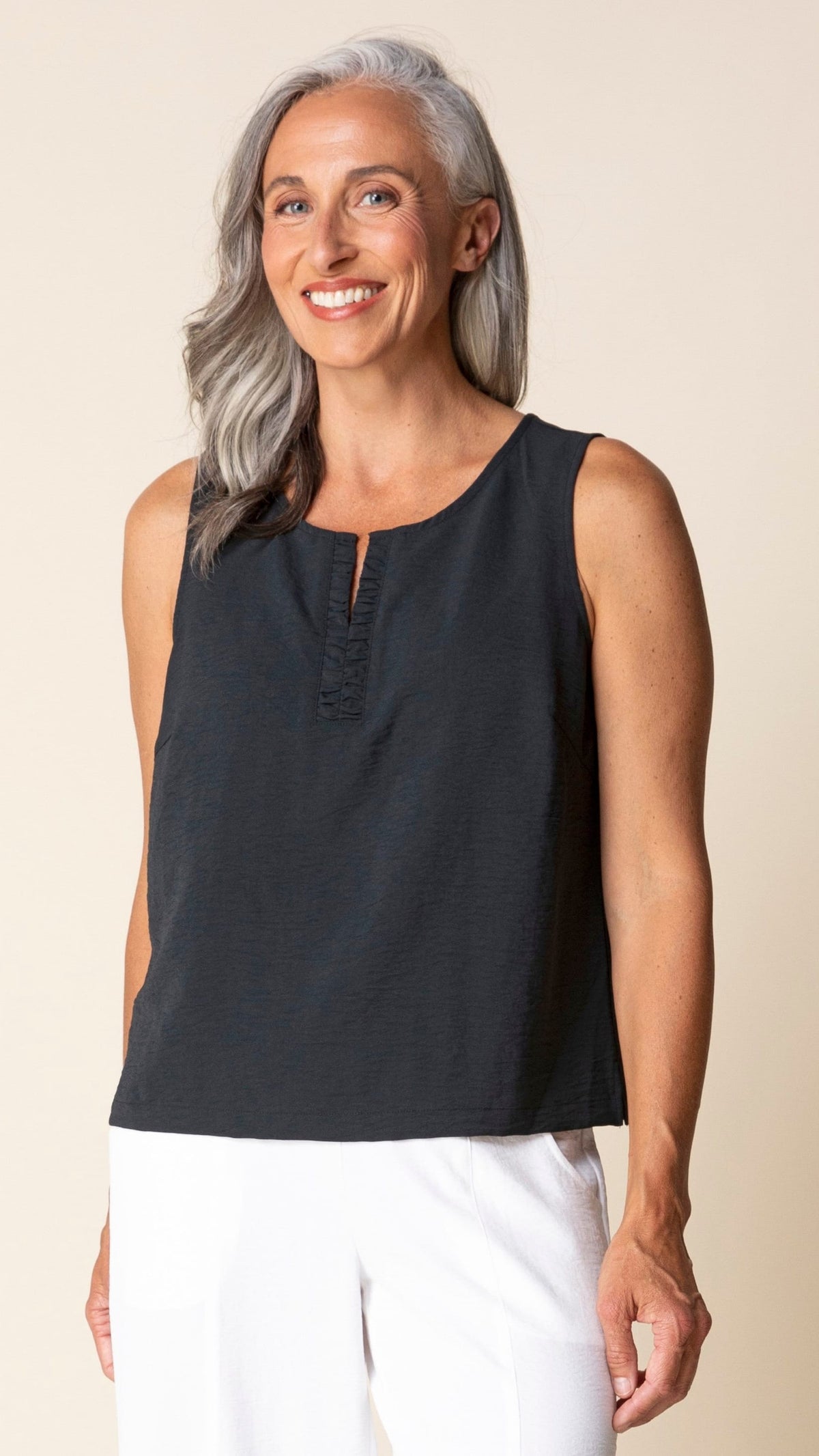 Habitat Destination Unknown Center Shirred Tank - Multiple Colors