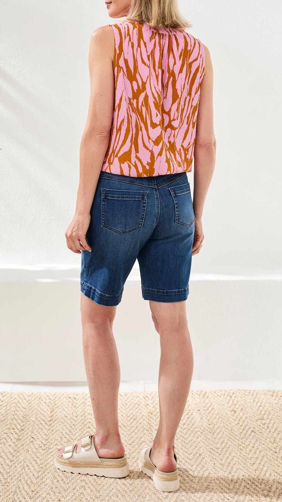 Tribal Audrey Pull-On Wide Jeans Bermuda Shorts