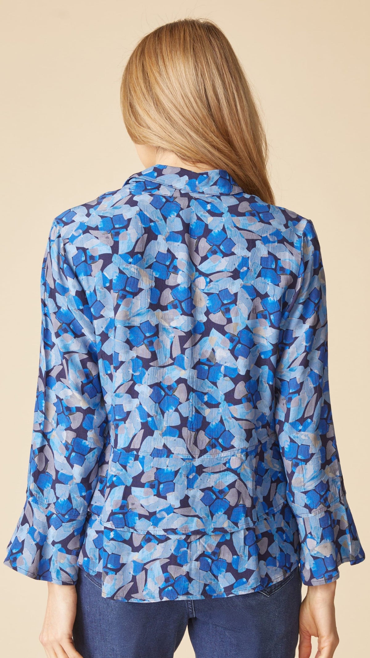 Habitat Crepe Painted Stones Flounce Shirt - Multiple Colors